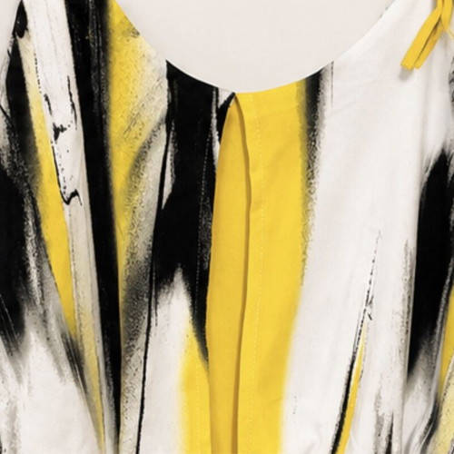Calvin Klein midi dress like new with black, white and yellow print, size S