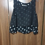 Julia Bergovich sleeveless blouse new, size S/M, black and white