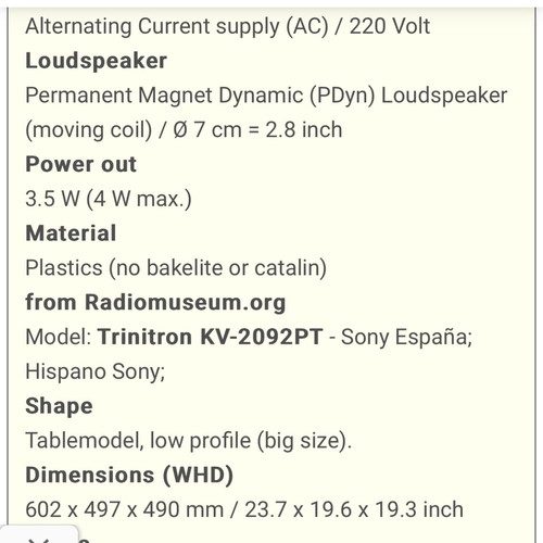 Sony Trinitron TV used 91 cm