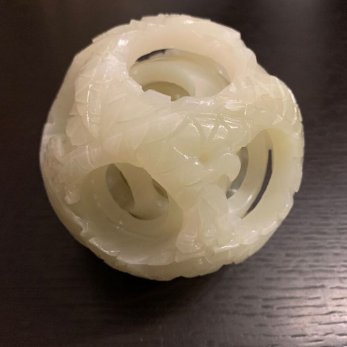 Chinese jade puzzle ball used, four levels