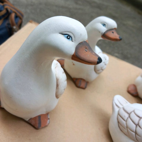Decorative duck figurines, pack of 15, 5 made of clay, like new