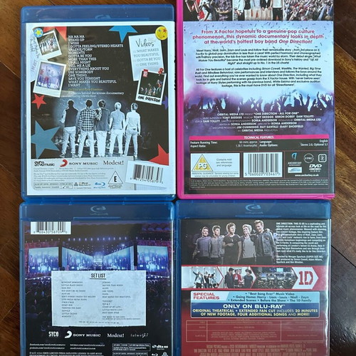 One Direction pack 3 Blu-Ray and 1 DVD like new, pop