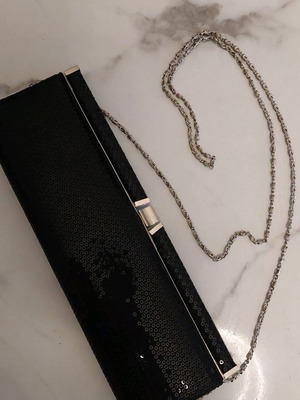 ZARA Evening Crossbody Bag Black with Sequins Used