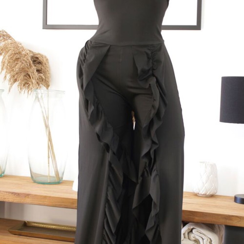 Black flamenco style one-piece swimsuit new