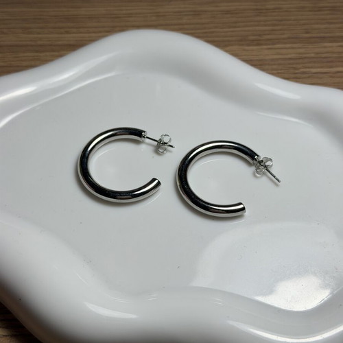 Stainless steel earrings new, silver color