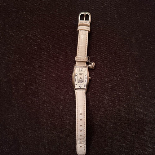 Juicy Couture leather watch used, white strap, stainless steel