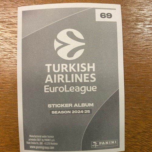 Evan Fournier Euroleague 2024-25 Panini sticker like new