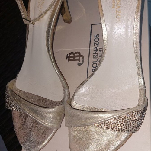 J. Bournazos Jessie-14 leather sandals with Swarovski crystals size 38 used