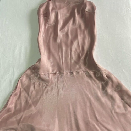 Pink asymmetrical dress new, satin