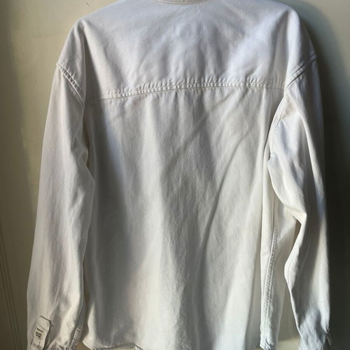 Pull & Bear White Long-Sleeve Overshirt Medium like new
