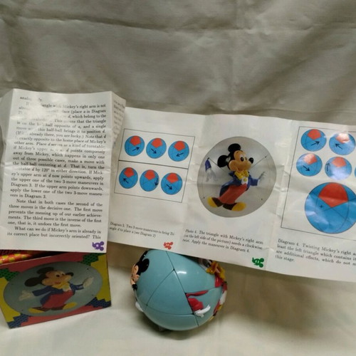 Vintage spherical Rubik's-type puzzle "Mickey's Challenge" like new, 90s