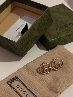 Gucci Double G earrings gold tone new with box and dust bag