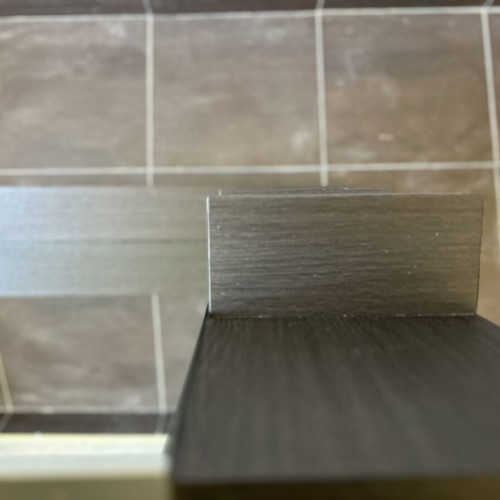 Bathroom mirror furniture with shelves and inox hanger, wenge