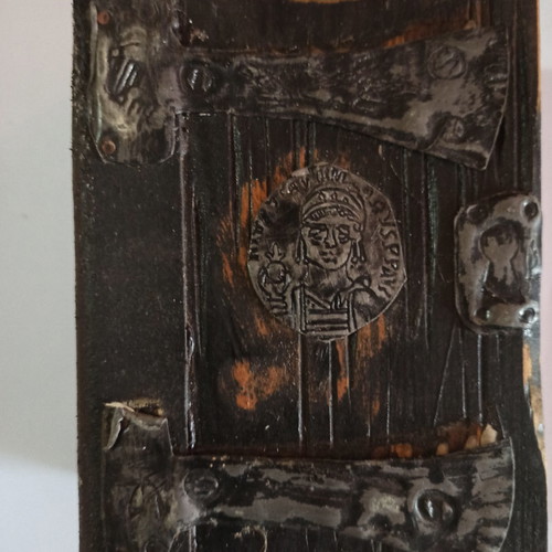 Wooden vintage notebook handmade from pine