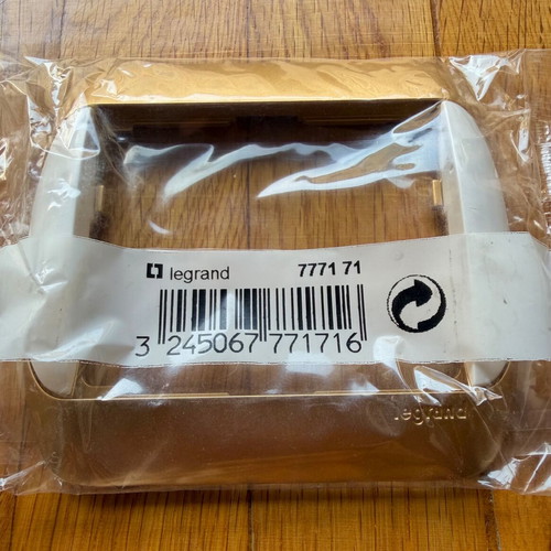 Legrand Galea single switch/socket frame new, gold and white