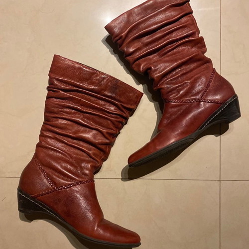 Pikolinos boots genuine leather size 36 new, burgundy-red