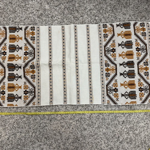 Traditional Handwoven Tagari Runner Used, Double-Sided Geometric Motifs