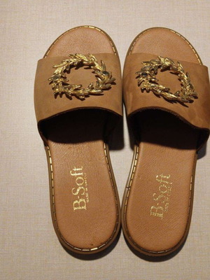 B-Soft mules new, size 37, brown and beige