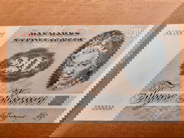 ΔΑΝΙΑ 20 ΚΟΡΩΝΕΣ ( 1972 ) - DENMARK 20 KRONER NOTE ( 1972 ) VF++, P # 48