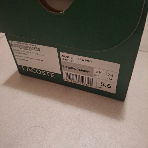 Lacoste canvas sneakers size 39 used, white