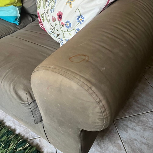IKEA Fothult vintage three-seater sofa used, khaki