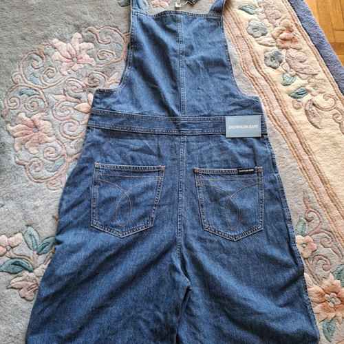 Calvin Klein denim short overalls like new, size medium, blue