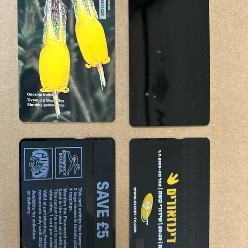 Phone cards used, pack of 4