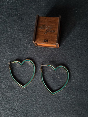 Turquoise heart earrings used, stainless steel