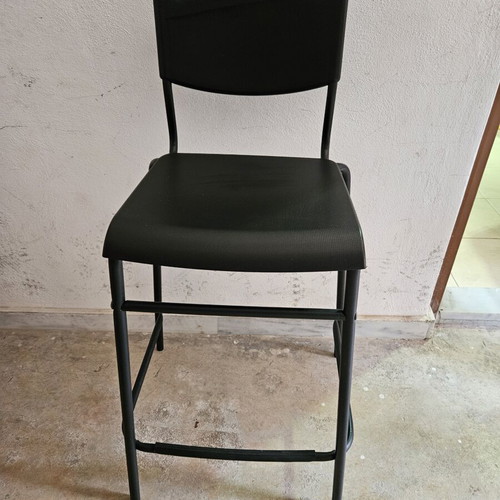 Tall bar chair used, black with black frame
