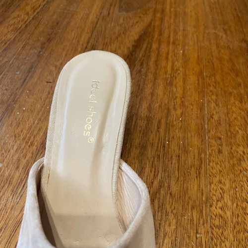 Mules suede beige Ideal Shoes like new, 6 cm heel