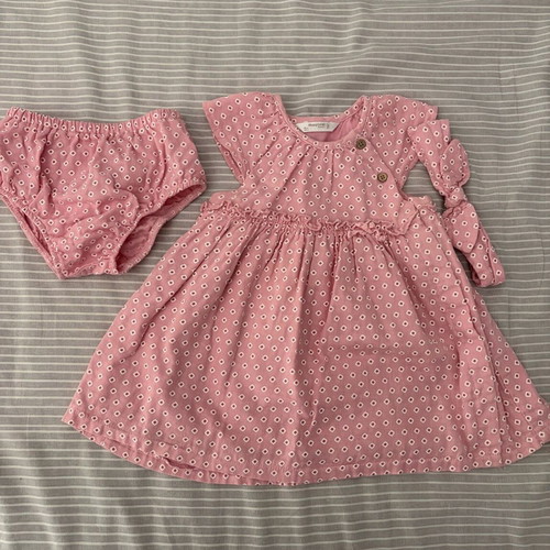 Mayoral baby dress like new, set with bloomers and headband