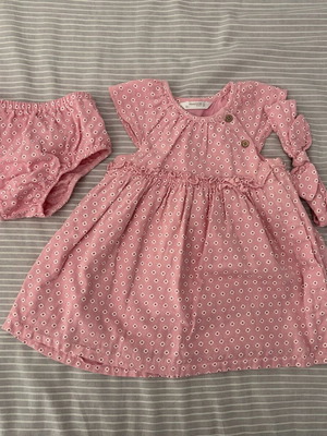 Mayoral baby dress like new, set with bloomers and headband