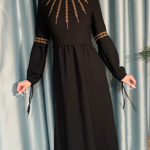 Dress with embroidery like new, black, sizes XS and S