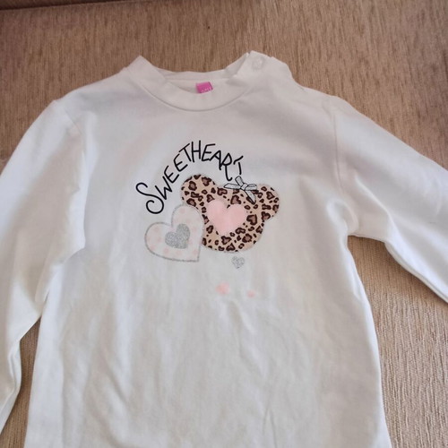 Sweet Baby set with fleece pants, blouse and faux fur jacket for 3-year-old girl like new