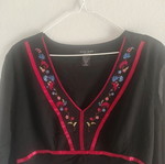 Silkland silk blouse with embroidered flowers, like new, size XL