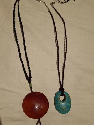 Necklaces with semiprecious stones, set of 2, new
