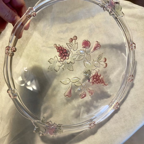 WALTHERCYSTAL fruit bowl new, pressed glass decorative