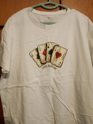 Unisex white T-shirt like new, size XL, with emo/gothic design