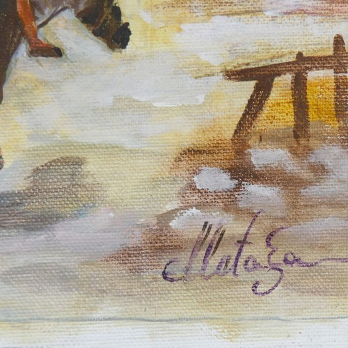 Signed painting on canvas 25x20 cm