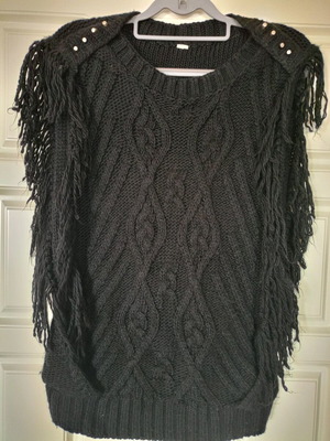 Women's sleeveless sweater used, black, one size