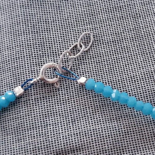 Seahorse pendant necklace silver 925 with turquoise crystals, handmade