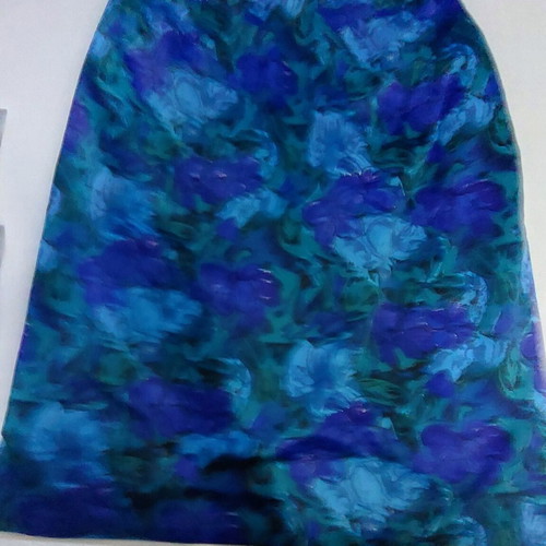 Floral three-piece set for plus size 4XL, like new, blue viscose