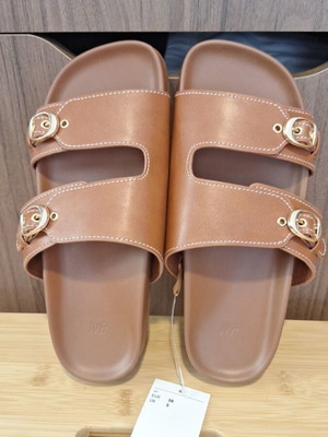 H&M Sandals Size 38 New With Gold Buckle Details