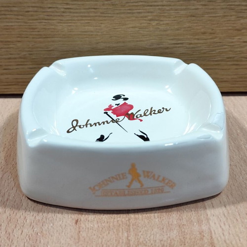 Johnnie Walker Scotch Whisky Ceramic Ashtray used, vintage