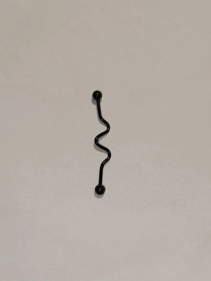 Black industrial earring like new, stainless steel