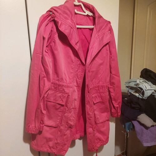 Benetton cotton coral trench coat like new, size M