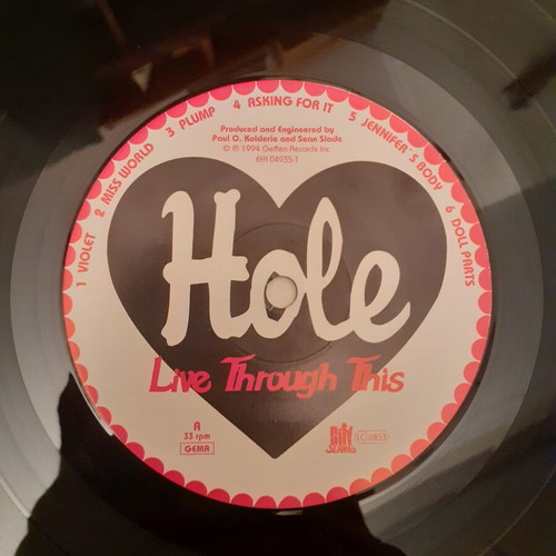 Hole Live Through This Vinyl LP, original first German pressing 1994