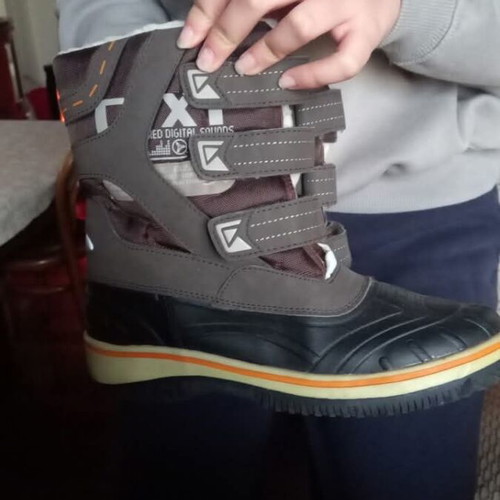 Boots with lining like new, size 35, gray and blue