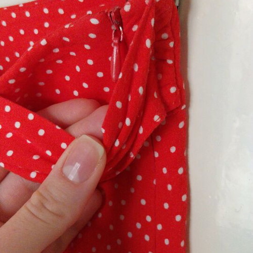 ZARA set skirt XS and crop top S polka dot like new, red and white