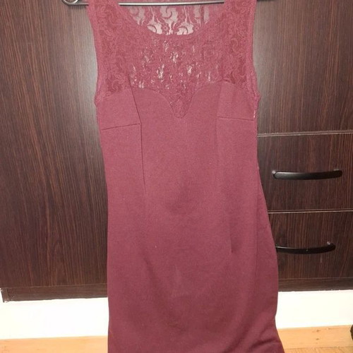Toi&moi sleeveless dress with lace, size M, burgundy